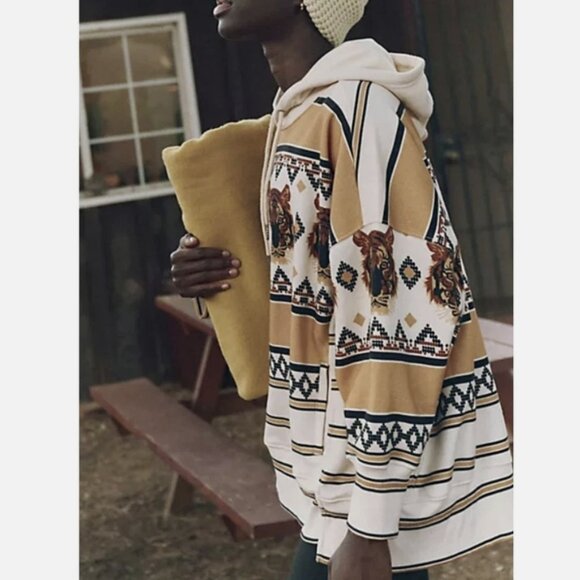 Free People Movement Sprint To The Finish Printed Hoodie Tiger Print, Small, NWT - Picture 2 of 7